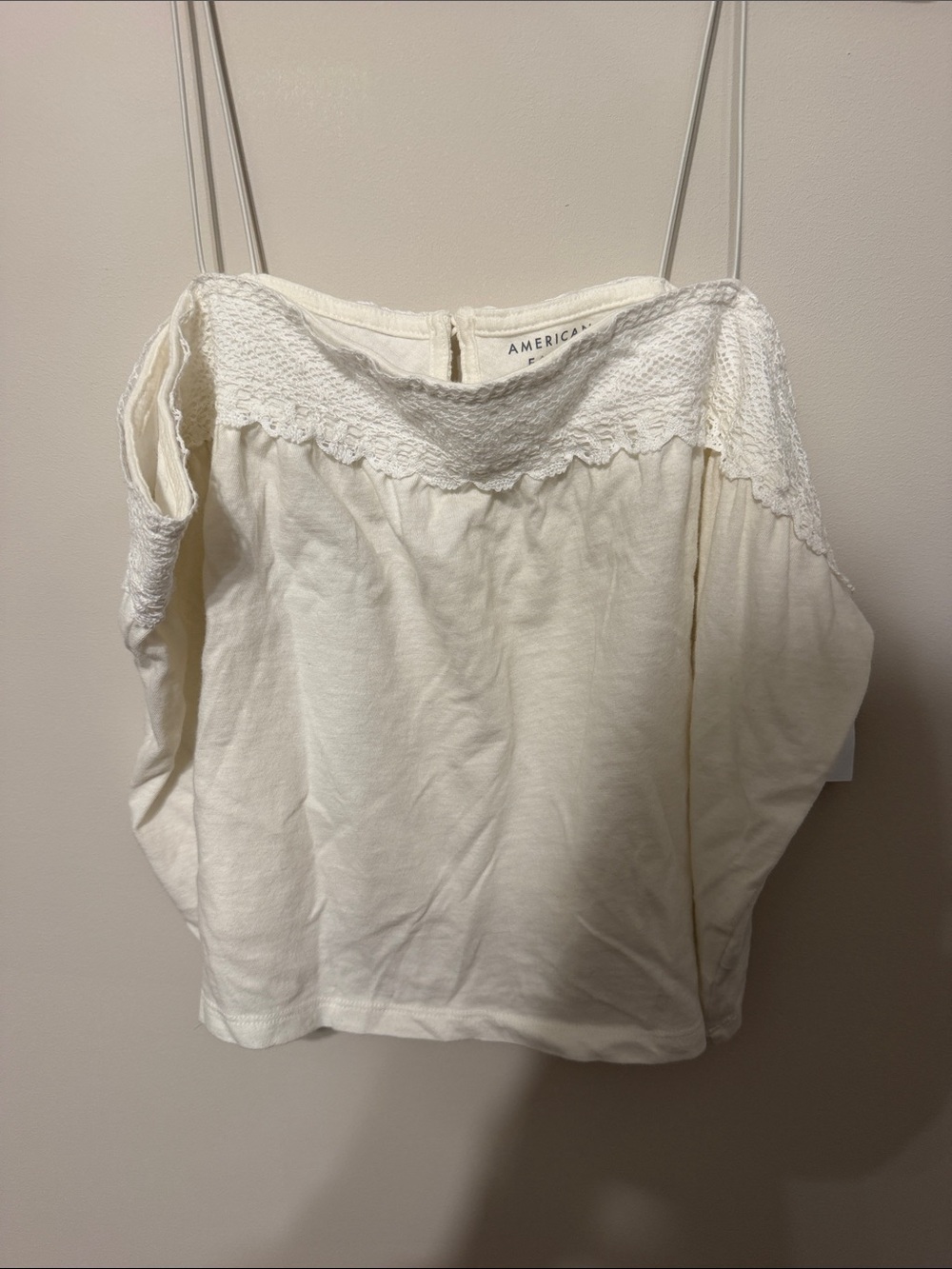 American Eagle Outfitters Cream Lace-Trim Camisole